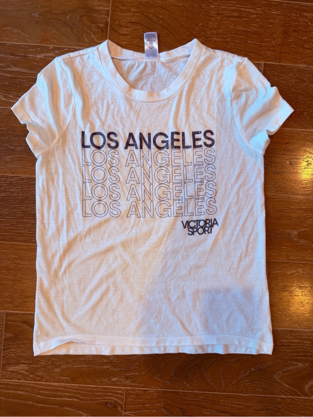 Victoria's Secret Black & White Tee with  'Los Angeles’ words & Some Sparkle!